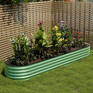 Dakota Fields Double pole Garden Bed Planter Box Green 42cm H x 320cm W x 80cm D Dakota Fields Double pole Garden Bed Planter Box Green 42cm H x 320cm W x 80cm D