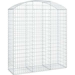 Dakota Fields Arched Gabion Basket Galvanised Iron Silver 180cm H x 150cm W x 50cm D Dakota Fields Arched Gabion Basket Galvanised Iron Silver 180cm H x 150cm W x 50cm D