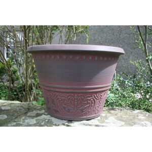 Lily Manor Sagamore Plant Pot Black/Maroon 34cm H X 49cm W X 49cm D Lily Manor Sagamore Plant Pot Black/Maroon 34cm H X 49cm W X 49cm D