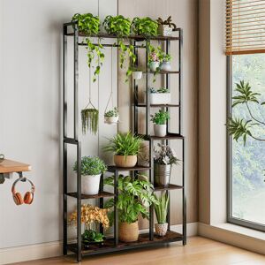 Rebrilliant Extra Tall 7 Tiers Large Plant Shelf Industrial Wood Flower Stand Display Rack Brown 180cm H X 98cm L X 23.8cm D Rebrilliant Extra Tall 7 Tiers Large Plant Shelf Industrial Wood Flower Stand Display Rack Brown 180cm H X 98cm L X 23.8cm D