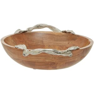 Alpen Home Dajane Wood Decorative Bowl in Brown/Silver Brown/Silver 8cm H x 38cm W x 30cm D Alpen Home Dajane Wood Decorative Bowl in Brown/Silver Brown/Silver 8cm H x 38cm W x 30cm D