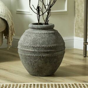 Lark Manor Cerny 40.5cm Antique Dark Grey Terracotta Flower Pot, Decoration Stone Finish Floor Vase for Home Decor Antique Dark Grey 40.5cm H X 40cm W X 40cm D Lark Manor Cerny 40.5cm Antique Dark Grey Terracotta Flower Pot, Decoration Stone Finish Floor Vase for Home Decor Antique Dark Grey 40.5cm H X 40cm W X 40cm D