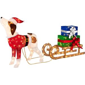 The Seasonal Aisle Lighted Christmas Decorations Outdoor Pre-Lit Xmas Dog & Sleigh & Gift Boxes Brown 59cm H X 86cm W X 25cm D The Seasonal Aisle Lighted Christmas Decorations Outdoor Pre-Lit Xmas Dog & Sleigh & Gift Boxes Brown 59cm H X 86cm W X 25cm D
