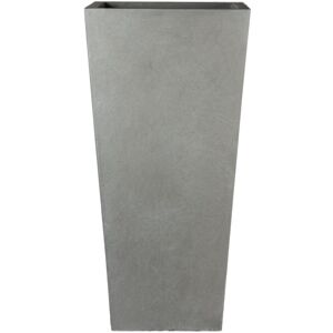 HORTICO Tall Planter with Drainage Holes, Frostproof Outdoor Plant Pot, Concrete Effect Tall Tapered Planter Light Grey 65cm H x 32cm W x 32cm D HORTICO Tall Planter with Drainage Holes, Frostproof Outdoor Plant Pot, Concrete Effect Tall Tapered Planter Light Grey 65cm H x 32cm W x 32cm D