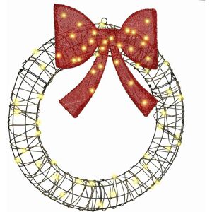 The Seasonal Aisle Wreath With 80 Leds Warm White 90 Cm PET Black 75cm H x 75cm W x 8cm D The Seasonal Aisle Wreath With 80 Leds Warm White 90 Cm PET Black 75cm H x 75cm W x 8cm D