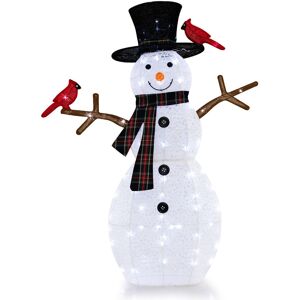 The Seasonal Aisle 4.2 FT Lighted Snowman & Redbirds Christmas Decoration LED Lights White 127cm H X 99cm W X 16cm D The Seasonal Aisle 4.2 FT Lighted Snowman & Redbirds Christmas Decoration LED Lights White 127cm H X 99cm W X 16cm D