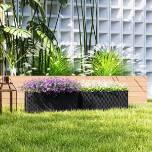 Latitude Run Planter Box Black 19cm H X 50cm W X 19cm D Latitude Run Planter Box Black 19cm H X 50cm W X 19cm D