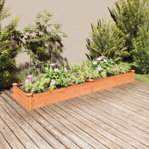 Dakota Fields Garden Raised Bed With Liner 120X60x25 Cm Solid Wood Fir Brown 25cm H x 240cm W x 60cm D Dakota Fields Garden Raised Bed With Liner 120X60x25 Cm Solid Wood Fir Brown 25cm H x 240cm W x 60cm D