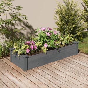 Dakota Fields Garden Raised Bed With Liner 120X60x25 Cm Solid Wood Fir Grey 25cm H x 120cm W x 45cm D Dakota Fields Garden Raised Bed With Liner 120X60x25 Cm Solid Wood Fir Grey 25cm H x 120cm W x 45cm D