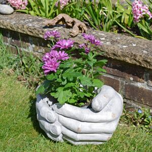 Bloomsbury Market Carmack CUPPED HANDS Planter 19cm Weathered Light Stone Effect 19cm H X 30cm W X 30cm D Bloomsbury Market Carmack CUPPED HANDS Planter 19cm Weathered Light Stone Effect 19cm H X 30cm W X 30cm D