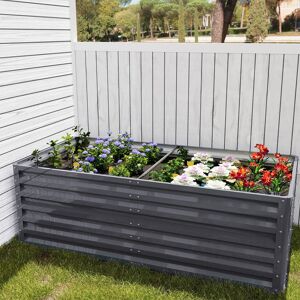 Dakota Fields Garden Bed Planter Box Grey 57cm H x 180cm W x 90cm D Dakota Fields Garden Bed Planter Box Grey 57cm H x 180cm W x 90cm D