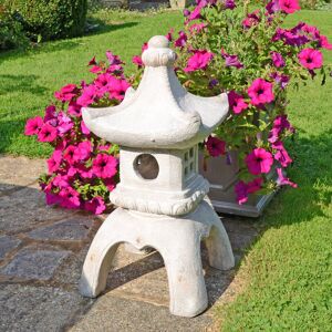 Bloomsbury Market Beaufain PAGODA LANTERN Large 63cm Weathered Light Stone Effect Grey 63cm H X 32cm W X 32cm D Bloomsbury Market Beaufain PAGODA LANTERN Large 63cm Weathered Light Stone Effect Grey 63cm H X 32cm W X 32cm D