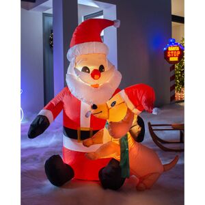 The Seasonal Aisle Pre-Lit Santa With Dog Inflatable Red 122cm H X 50cm W X 85cm D The Seasonal Aisle Pre-Lit Santa With Dog Inflatable Red 122cm H X 50cm W X 85cm D