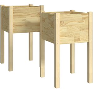 Dakota Fields Garden Planters 2 Pcs Black 40X40x70 Cm Solid Pinewood Light Brown 70cm H x 40cm W x 40cm D Dakota Fields Garden Planters 2 Pcs Black 40X40x70 Cm Solid Pinewood Light Brown 70cm H x 40cm W x 40cm D