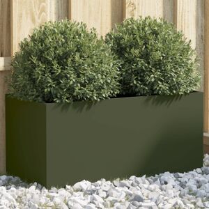 Latitude Run Planter Steel Olive Green 29cm H x 62cm W x 30cm D Latitude Run Planter Steel Olive Green 29cm H x 62cm W x 30cm D