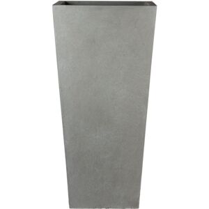 HORTICO Tall Planter with Drainage Holes, Frostproof Outdoor Plant Pot, Concrete Effect Tall Tapered Planter Light Grey 50.5cm H x 24.5cm W x 24.5cm D HORTICO Tall Planter with Drainage Holes, Frostproof Outdoor Plant Pot, Concrete Effect Tall Tapered Planter Light Grey 50.5cm H x 24.5cm W x 24.5cm D