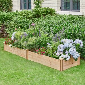 Yaheetech Wooden Raised Garden Bed Wood 27cm H X 241.5cm W X 62.5cm D Yaheetech Wooden Raised Garden Bed Wood 27cm H X 241.5cm W X 62.5cm D