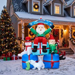 Fleur De Lis Living 2.1m Christmas Inflatable Outdoor Decorations with LED Lights Blue;Green;Red;White 214cm H X 186cm W X 94cm D Fleur De Lis Living 2.1m Christmas Inflatable Outdoor Decorations with LED Lights Blue;Green;Red;White 214cm H X 186cm W X 94cm D