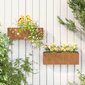 Latitude Run Wall Planter Rusty Corten Steel Rusty 17cm H X 53cm W X 10cm D Latitude Run Wall Planter Rusty Corten Steel Rusty 17cm H X 53cm W X 10cm D