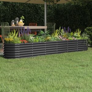 Dakota Fields Garden Raised Bed Powder-coated Steel Anthracite 36cm H x 260cm W x 40cm D Dakota Fields Garden Raised Bed Powder-coated Steel Anthracite 36cm H x 260cm W x 40cm D