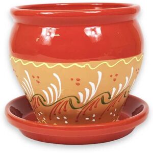 Latitude Vive Caralyn Ceramic Plant Pot Red 21cm H X 25cm W Latitude Vive Caralyn Ceramic Plant Pot Red 21cm H X 25cm W