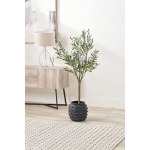 Gracie Oaks Bobble Fibrestone Decorative Planter Black 29cm H x 32cm W x 32cm D Gracie Oaks Bobble Fibrestone Decorative Planter Black 29cm H x 32cm W x 32cm D