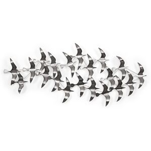 Ebern Designs Flock of Seagulls Metal Painting Wall Décor Silver 61cm H X 136cm W Ebern Designs Flock of Seagulls Metal Painting Wall Décor Silver 61cm H X 136cm W