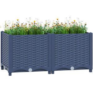 Dakota Fields Raised Bed 80X40x38 Cm Polypropylene Blue Grey 38cm H x 80cm W x 40cm D Dakota Fields Raised Bed 80X40x38 Cm Polypropylene Blue Grey 38cm H x 80cm W x 40cm D