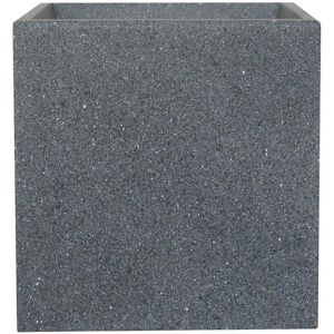 HORTICO Grey Concrete Effect Square Planter, Frostproof Outdoor Plant Pot, Concrete Textured Flower Box, Garden Planter Box with Drainage Holes Black 31cm H x 30cm W x 30cm D HORTICO Grey Concrete Effect Square Planter, Frostproof Outdoor Plant Pot, Concrete Textured Flower Box, Garden Planter Box with Drainage Holes Black 31cm H x 30cm W x 30cm D