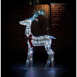 The Seasonal Aisle Silver Reindeer with White LED Lights Silver 125cm H x 25cm W x 28cm D The Seasonal Aisle Silver Reindeer with White LED Lights Silver 125cm H x 25cm W x 28cm D