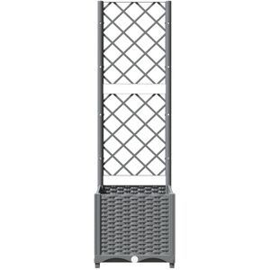 Rosalind Wheeler Garden Planter With Trellis Light Grey 40X40x136 Cm PP 136cm H X 40cm W X 40cm D Rosalind Wheeler Garden Planter With Trellis Light Grey 40X40x136 Cm PP 136cm H X 40cm W X 40cm D