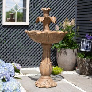 Rosalind Wheeler Easy Fountain Dwyne Emily Tiered Solar with Battery Backup Garden Fountain - L 51 cm x W 51 cm x H 92 cm Brown 92.4cm H X 52.2cm W X 52.2cm D Rosalind Wheeler Easy Fountain Dwyne Emily Tiered Solar with Battery Backup Garden Fountain - L 51 cm x W 51 cm x H 92 cm Brown 92.4cm H X 52.2cm W X 52.2cm D