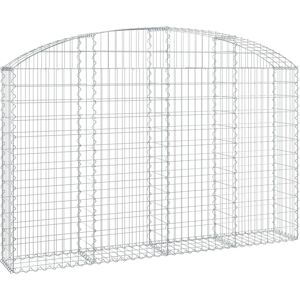 Dakota Fields Arched Gabion Basket Galvanised Iron Silver 140cm H x 200cm W x 30cm D Dakota Fields Arched Gabion Basket Galvanised Iron Silver 140cm H x 200cm W x 30cm D