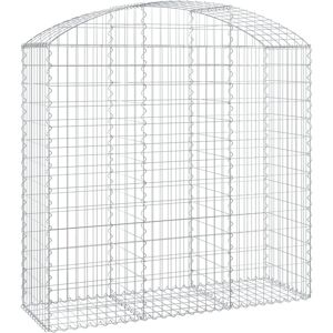 Dakota Fields Arched Gabion Basket Galvanised Iron Silver 160cm H x 150cm W x 50cm D Dakota Fields Arched Gabion Basket Galvanised Iron Silver 160cm H x 150cm W x 50cm D