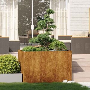 Rio Metal Planter Box Brown 31.50" H x 47.24" W x 31.50" D Rio Metal Planter Box Brown 31.50" H x 47.24" W x 31.50" D