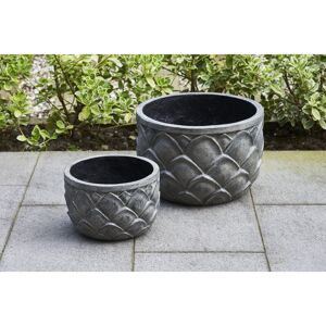 Lark Manor Artichoke Pot - Set of 2 Old White 30cm H X 45cm W X 45cm D Lark Manor Artichoke Pot - Set of 2 Old White 30cm H X 45cm W X 45cm D