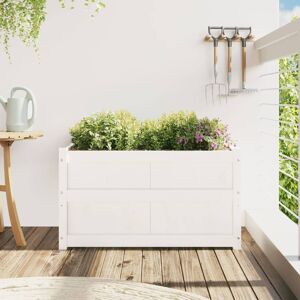Dakota Fields Vidaxl planter box made of solid pine wood White 50cm H x 90cm W x 50cm D Dakota Fields Vidaxl planter box made of solid pine wood White 50cm H x 90cm W x 50cm D