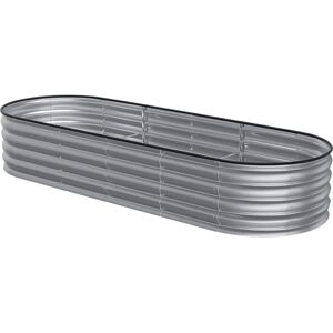 Trent Austin Design Metal Raised Garden Bed Galvanized silvery 42cm H x 240cm W x 80cm D Trent Austin Design Metal Raised Garden Bed Galvanized silvery 42cm H x 240cm W x 80cm D