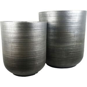 Leaf Coya Planter - 47cm Silver Fibreglass Cement Leaf Coya Planter - 47cm Silver Fibreglass Cement