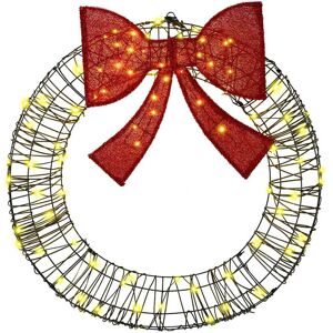 The Seasonal Aisle Wreath With 80 Leds Warm White 90 Cm PET Black 90cm H x 90cm W x 9cm D The Seasonal Aisle Wreath With 80 Leds Warm White 90 Cm PET Black 90cm H x 90cm W x 9cm D