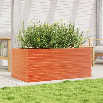 vidaXL Garden Planter Wax Brown 110x60x46 cm Solid Wood Pine - Garden Planter vidaXL Garden Planter Wax Brown 110x60x46 cm Solid Wood Pine - Garden Planter