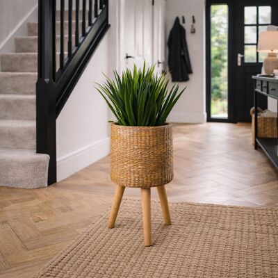 Leaf - Rattan Effect Planter - Dark brown - Stand - Planter Leaf - Rattan Effect Planter - Dark brown - Stand - Planter