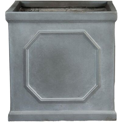 HORTICO Square Planter, Chelsea Flower Box Garden Planter, Light Stone Outdoor Plant Pot Grey 38cm H x 37cm W x 37cm D HORTICO Square Planter, Chelsea Flower Box Garden Planter, Light Stone Outdoor Plant Pot Grey 38cm H x 37cm W x 37cm D
