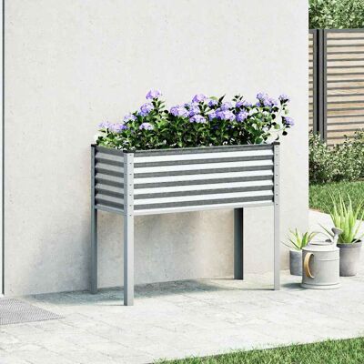Latitude Run Garden Planter Steel Light Grey 90cm H x 100cm W x 45cm D Latitude Run Garden Planter Steel Light Grey 90cm H x 100cm W x 45cm D