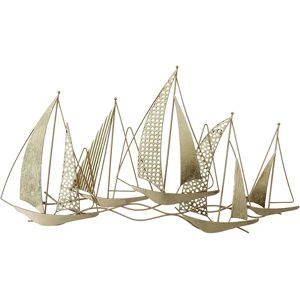 Breakwater Bay Sailing Boats Wall Décor gray/yellow 50.0 H x 92.0 W x 3.8 D cm