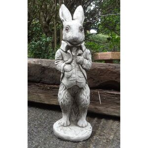 Happy Larry Monro Peter Rabbit Stone Garden Statue gray 54.0 H x 16.0 W x 18.0 D cm