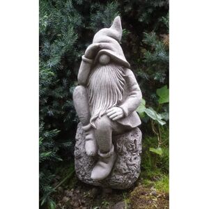 Happy Larry Lujan Thinker Pixie Stone Garden Statue gray 33.0 H x 14.0 W x 17.0 D cm