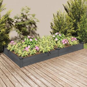 Dakota Fields Garden Raised Bed With Liner 120X60x25 Cm Solid Wood Fir gray 25.0 H x 240.0 W x 120.0 D cm