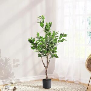 The Seasonal Aisle Artificial Bay Laurel Fake Tree With Lifelike Leaves Faux Plant For Living Room Bedroom Balcony Corner Office Decor Indoors (150Cm) 120.0 H x 20.0 W x 20.0 D cm