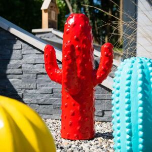 17 Stories Leiston Cactus Garden Statue red 50.0 H x 30.0 W x 30.0 D cm